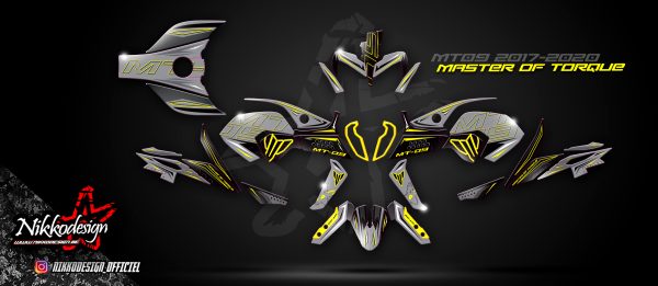 complete decal kit for yamaha mt09 from 2017 to 2020